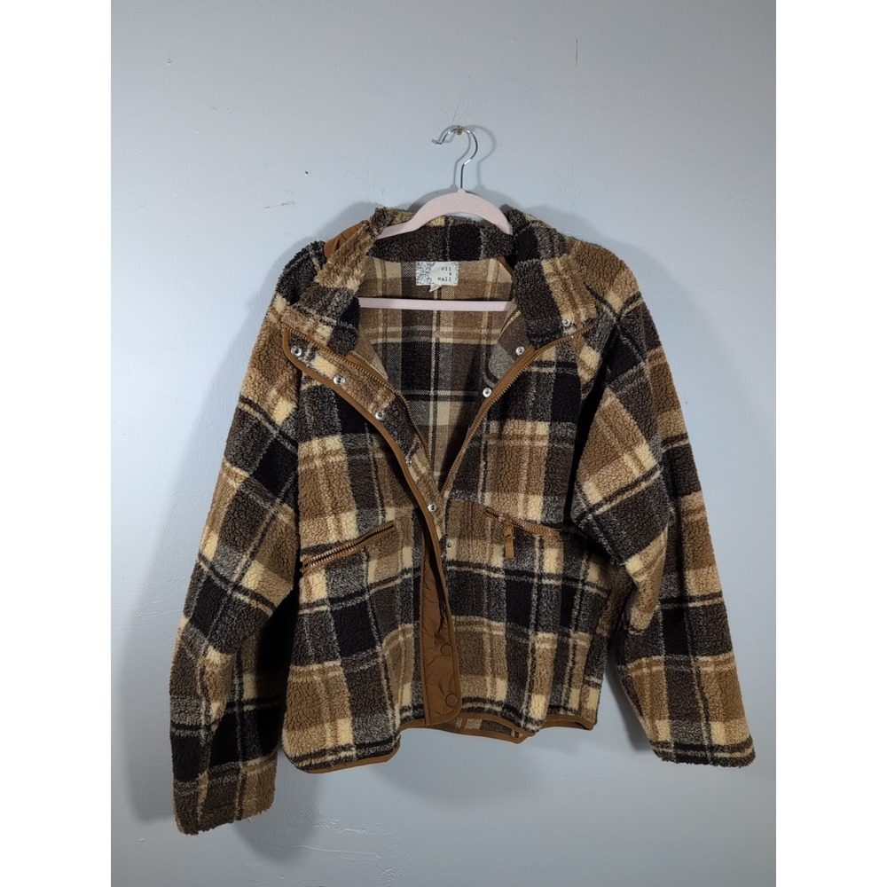 Oli & Hali Women's Shirt Shacket Mix & Match Plaid Snap Shacket Medium - Picture 3 of 10